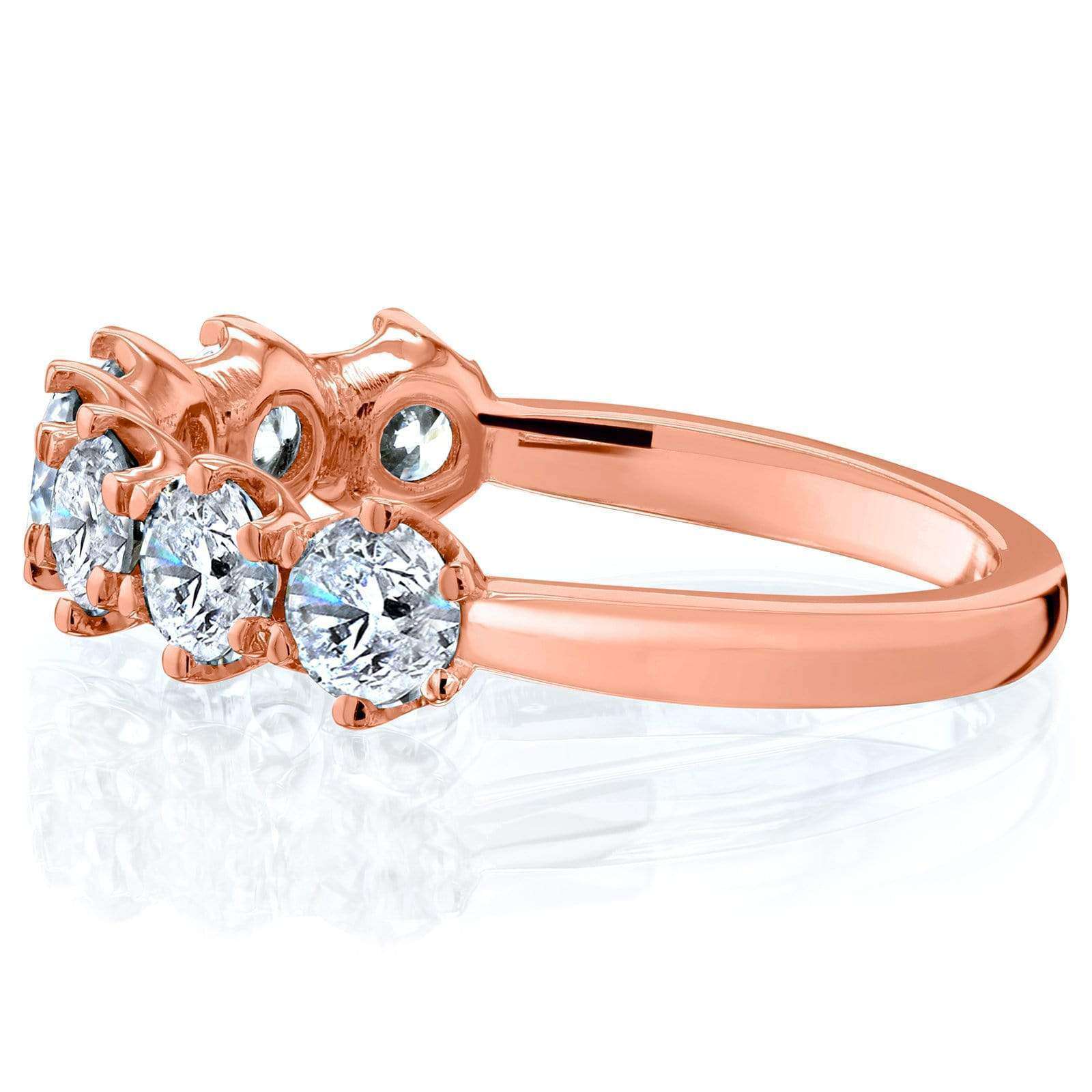 Kobelli 7-Stone Prong Set Diamond Ring 1 1/4 Carat TW in 14k Rose Gold