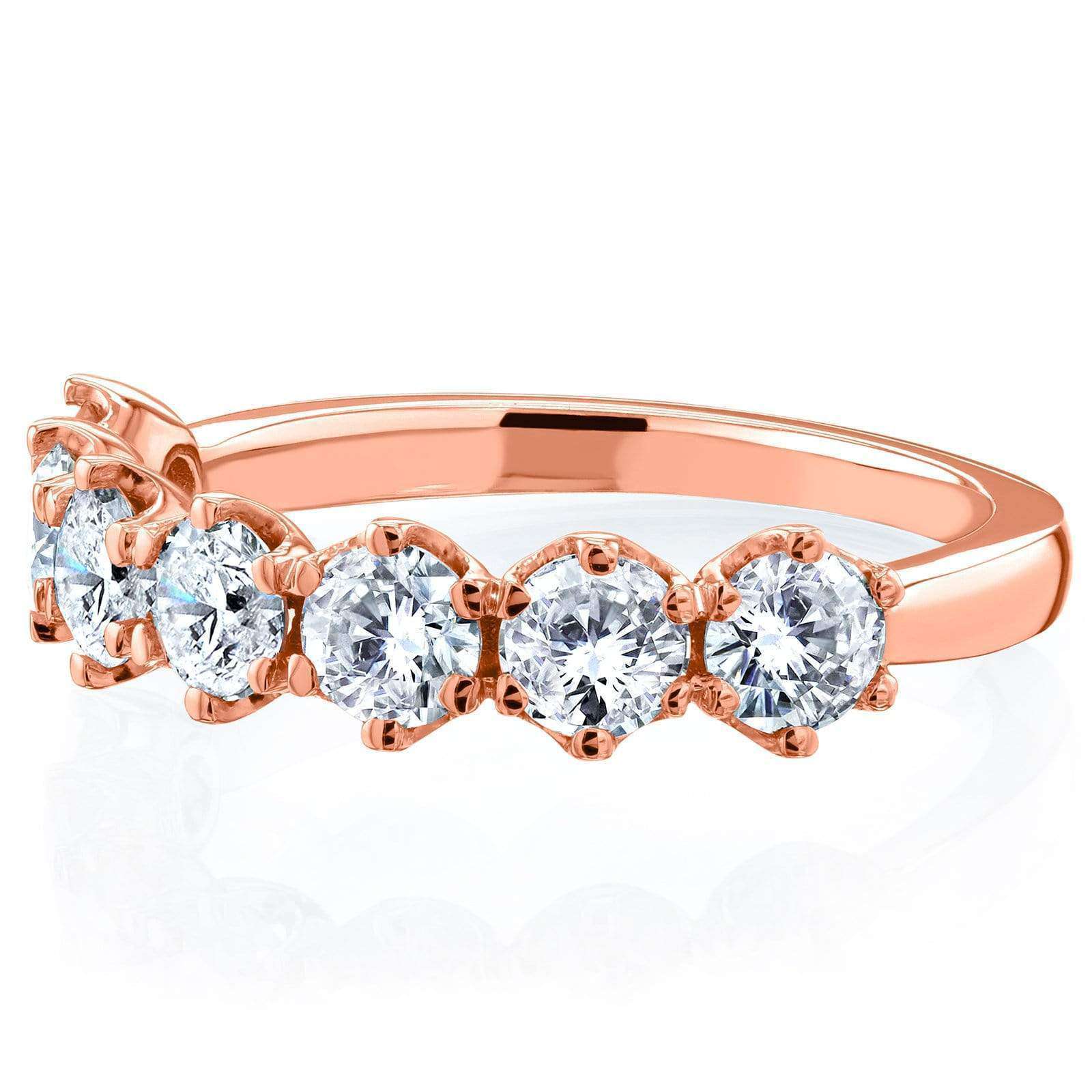 Kobelli 7-Stone Prong Set Diamond Ring 1 1/4 Carat TW in 14k Rose Gold