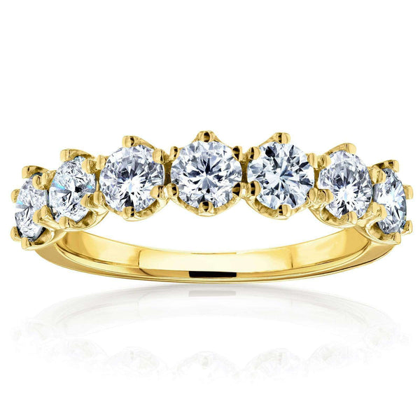 Kobelli 7-Stone Prong Set Diamond Ring 1 1/4 Carat TW in 14k Yellow Gold