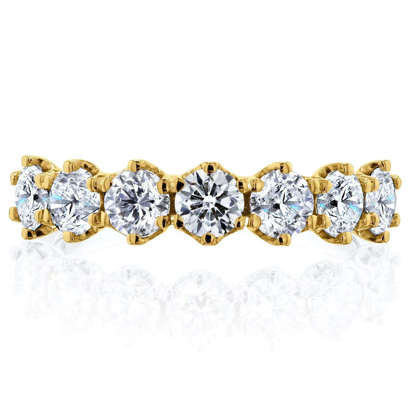 Kobelli 7-Stone Prong Set Diamond Ring 1 1/4 Carat TW in 14k Yellow Gold