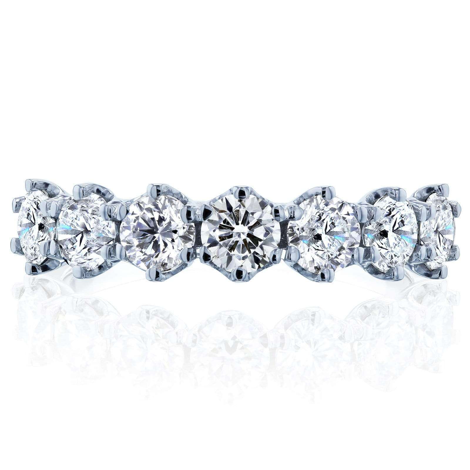 Kobelli 7-Stone Prong Set Diamond Ring 1 1/4 Carat TW in 14k White Gold