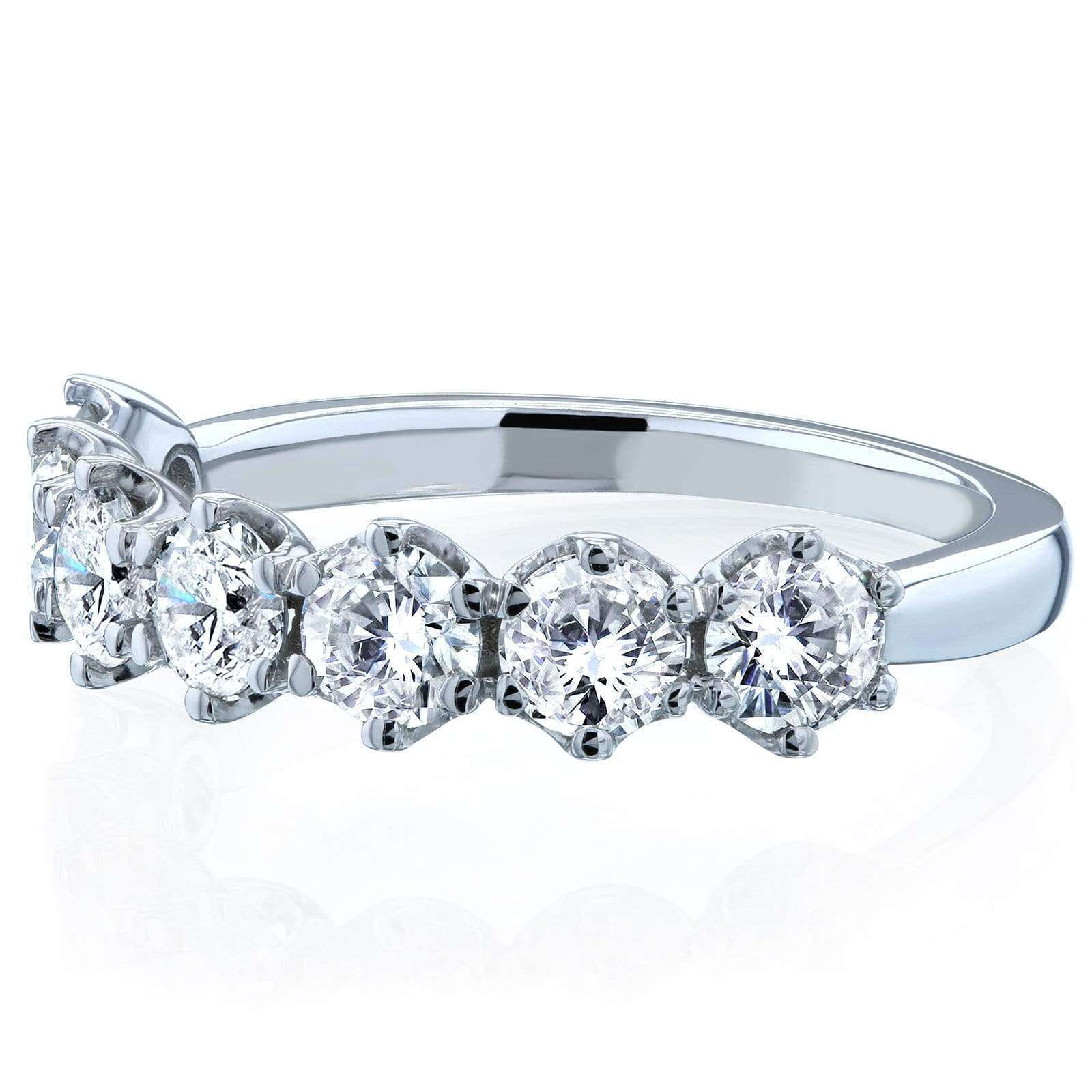 Kobelli 7-Stone Prong Set Diamond Ring 1 1/4 Carat TW in 14k White Gold