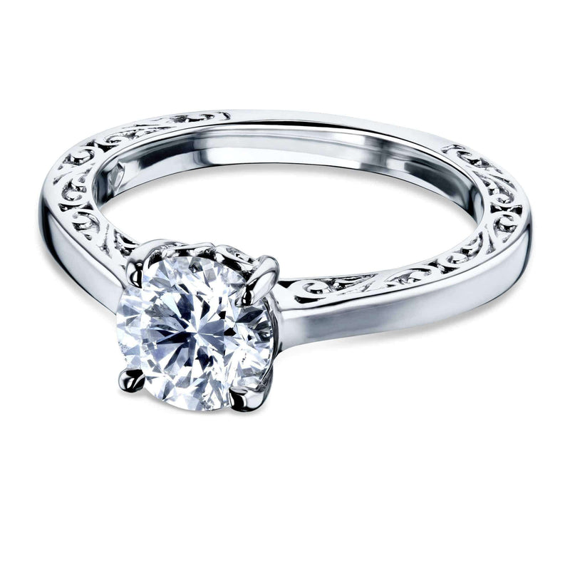 Kobelli 1 karat diamant solitaire filigran indgraveret ring 62469r-1e/4.5w