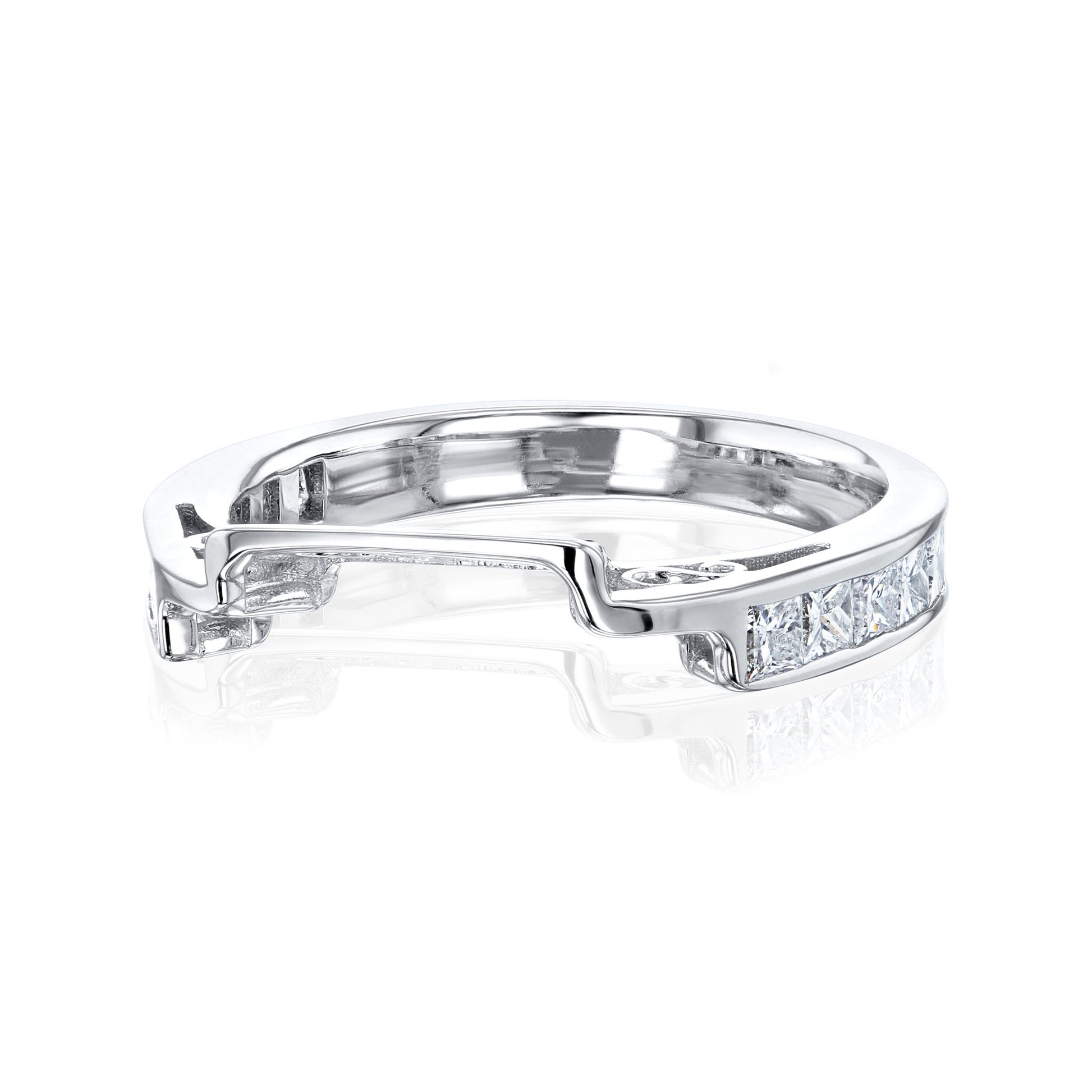 Kobelli Princess Diamond Channel Set Wedding Band in 14k White Gold