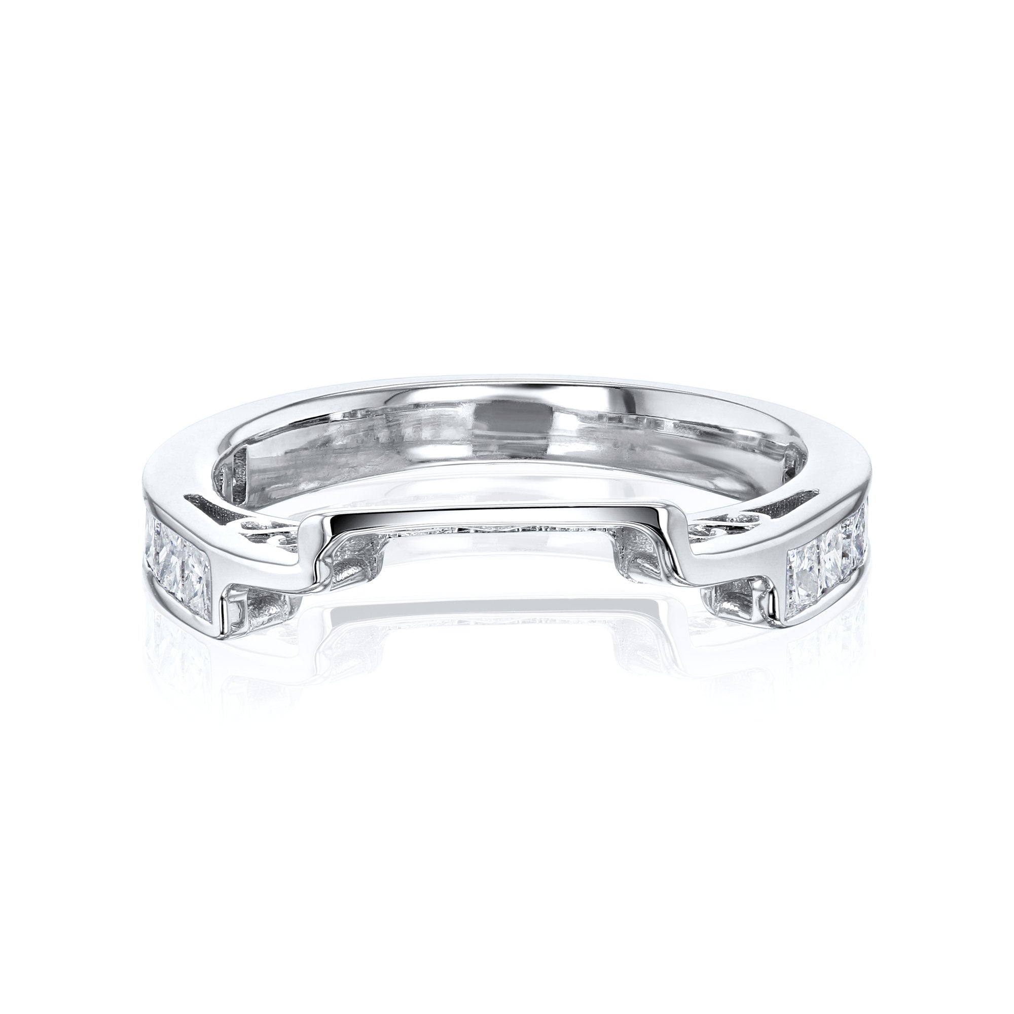 Kobelli Princess Diamond Channel Set Wedding Band in 14k White Gold