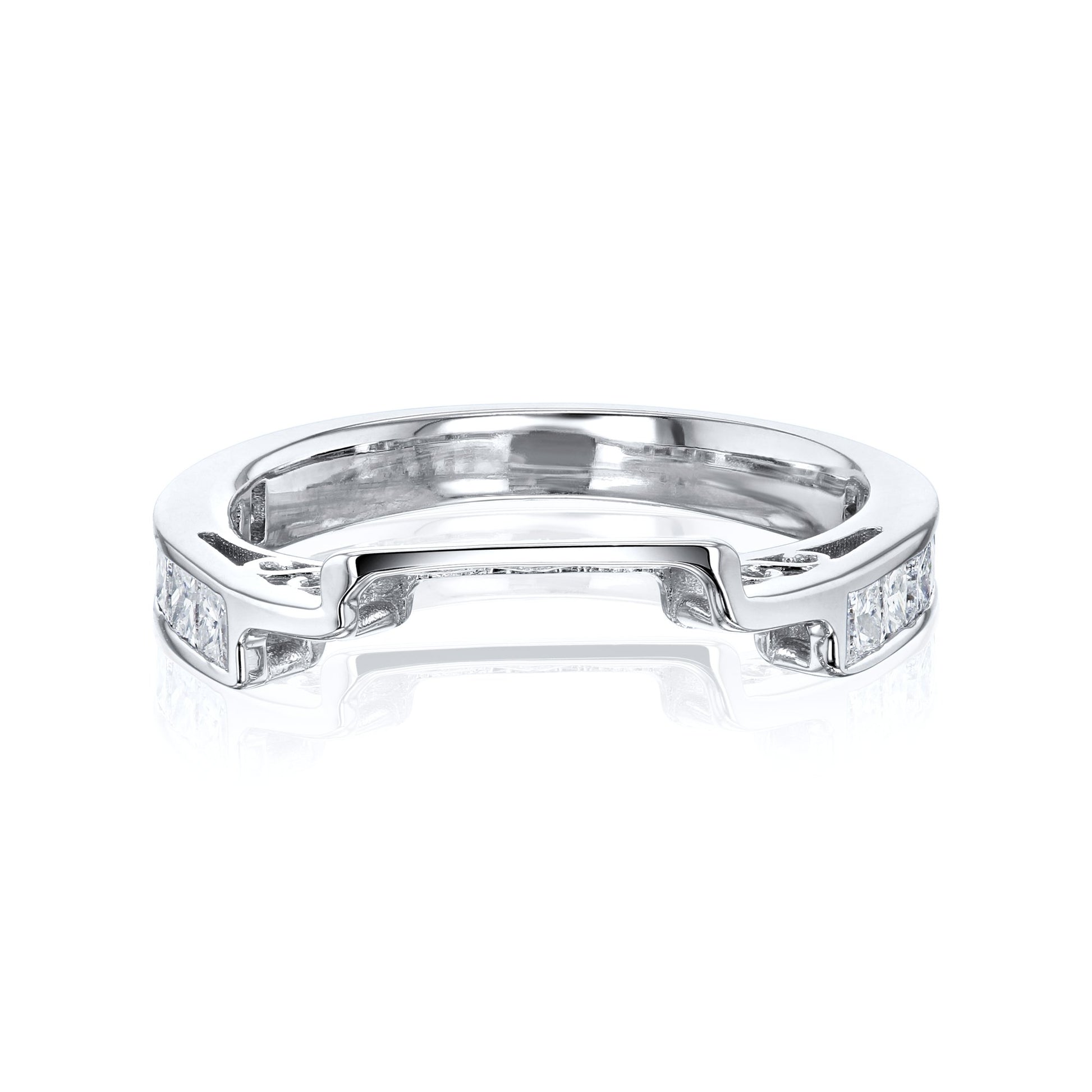 Kobelli Princess Diamond Channel Set Wedding Band in 14k White Gold