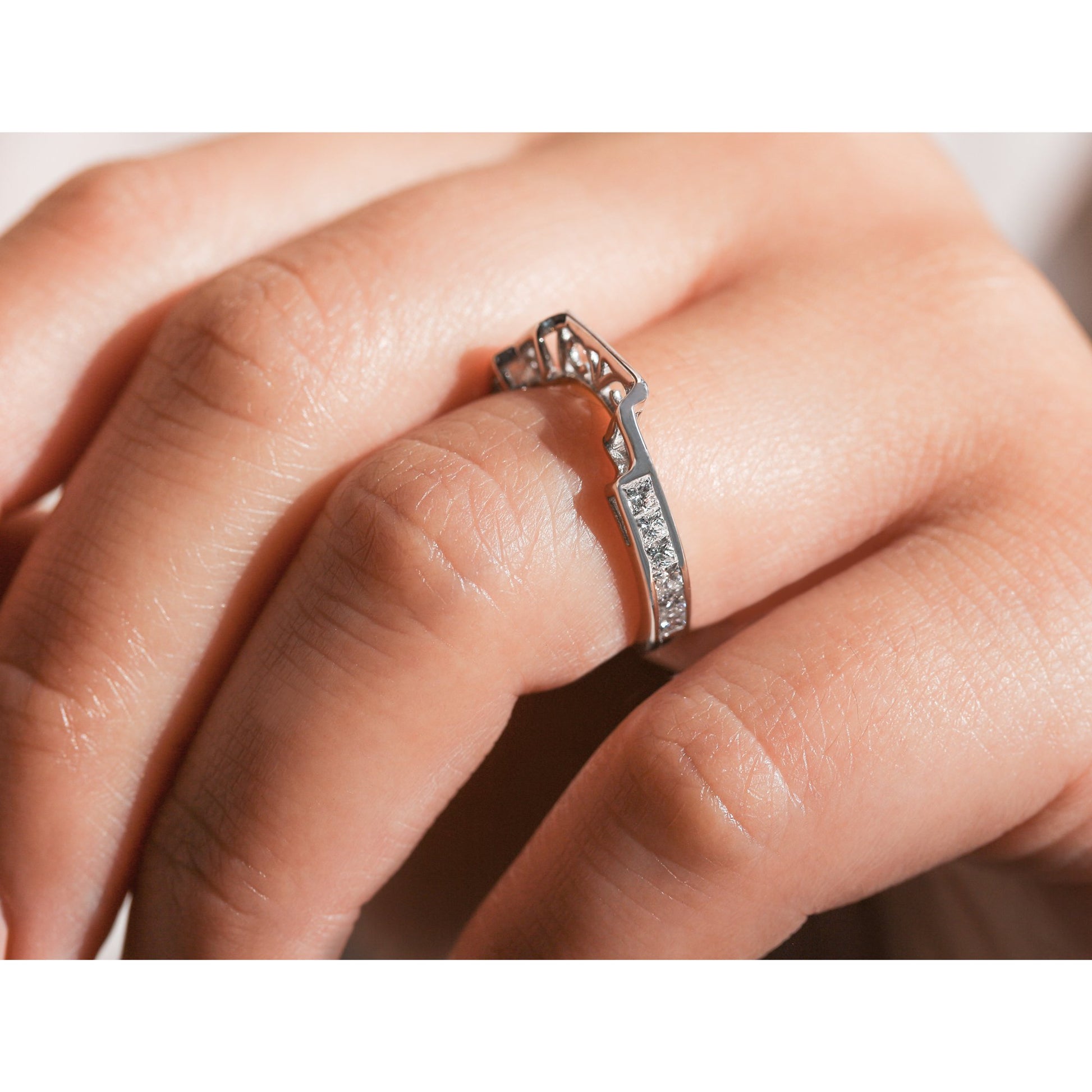 Kobelli Princess Diamond Channel Set Wedding Band in 14k White Gold