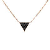 Colar triângulo Kobelli de diamante preto em ouro rosa 14k 62481bk-rr