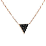 Colar triângulo Kobelli de diamante preto em ouro rosa 14k 62481bk-rr