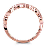 Anel fashion trançado empilhável com diamante Kobelli Accent em ouro rosa 10k