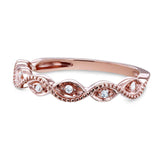 Anel fashion trançado empilhável com diamante Kobelli Accent em ouro rosa 10k