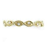 Anel fashion trançado empilhável com diamante Kobelli Accent em ouro amarelo 10k