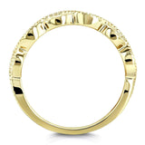 Anel fashion trançado empilhável com diamante Kobelli Accent em ouro amarelo 10k