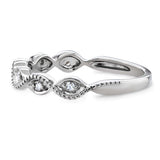 Kobelli Accent Diamond Stackable Braided Fashion Ring in 10k White Gold