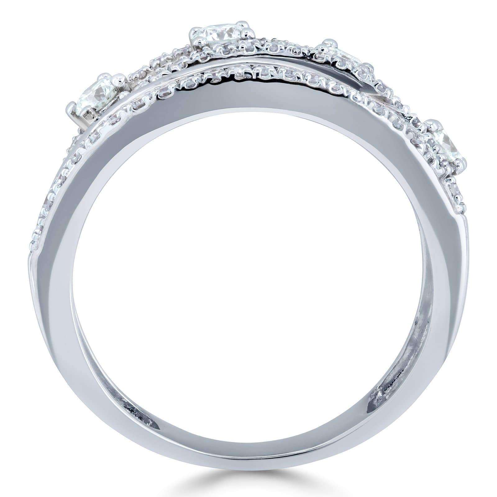 Kobelli Diamond Anniversary Band Asymmetrical 1/2 CTW 10k White Gold