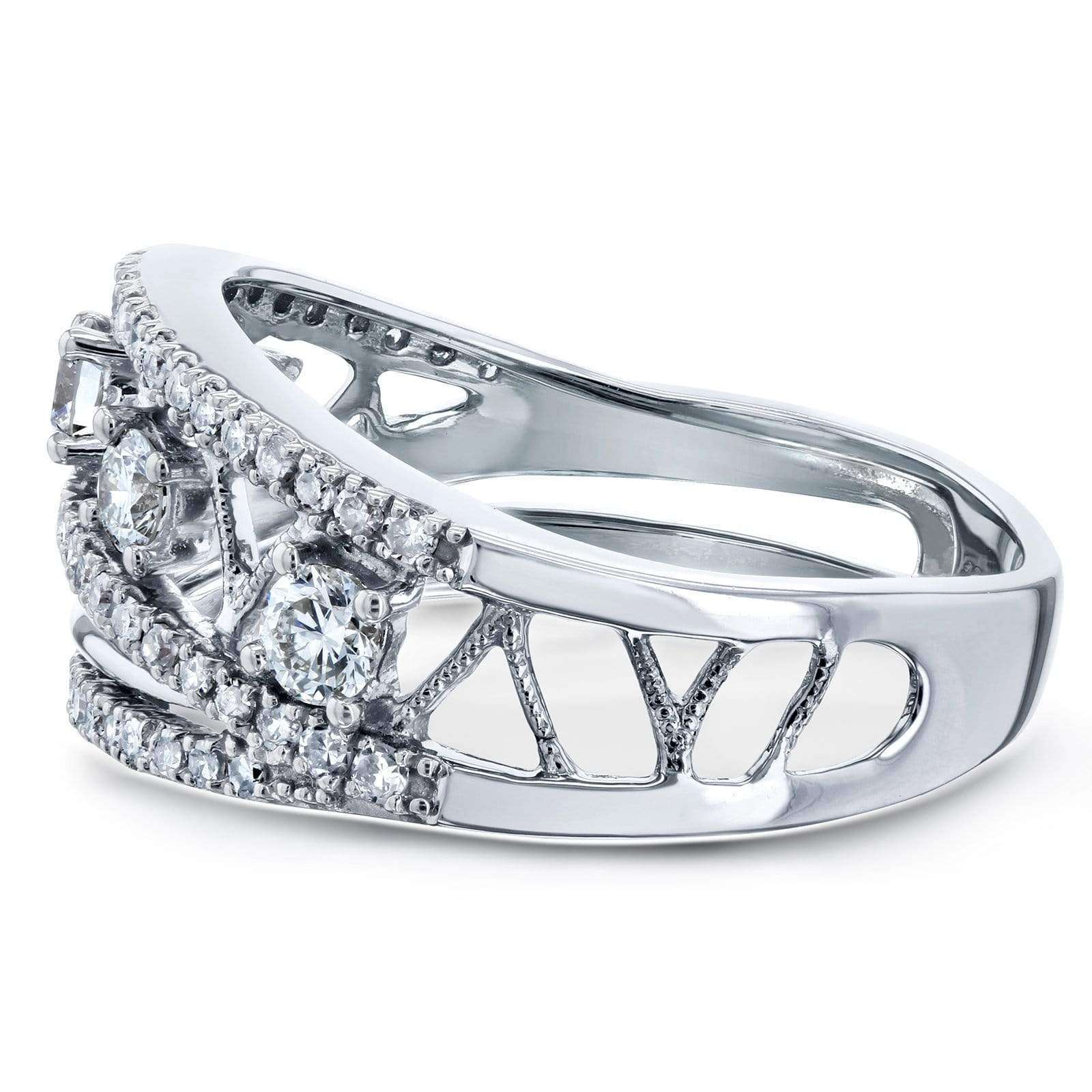 Kobelli Diamond Anniversary Band Asymmetrical 1/2 CTW 10k White Gold