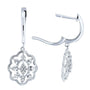 Kobelli Diamond Floral Latch Back Drop Earrings 2/5 CTW 10k White Gold 62492