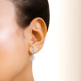 Diamantblomstret låsende øreringe 2/5 ctw 10k hvidguld
