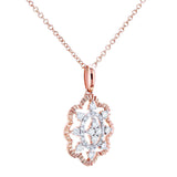 Colar com pingente floral de diamante Kobelli 1/4 ctw ouro rosa 10k, corrente de 18 polegadas 62493-r