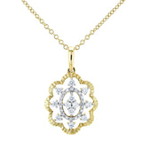Kobelli-Diamant-Halskette mit floralem Anhänger, 1/4 ctw, 10 Karat Gelbgold, 18-Zoll-Kette 62493-y