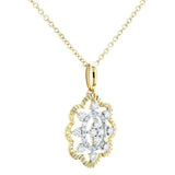 Kobelli diamantblommigt hänge halsband 1/4 ctw 10k gult guld, 18in kedja 62493-y