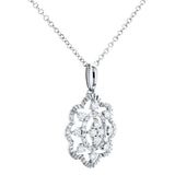 Kobelli diamantblommigt hänge halsband 1/4 ctw 10k vitguld, 18in kedja 62493