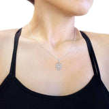 Kobelli diamant blomstret vedhæng halskæde 1/4 ctw 10k hvidguld, 18 i kæde 62493