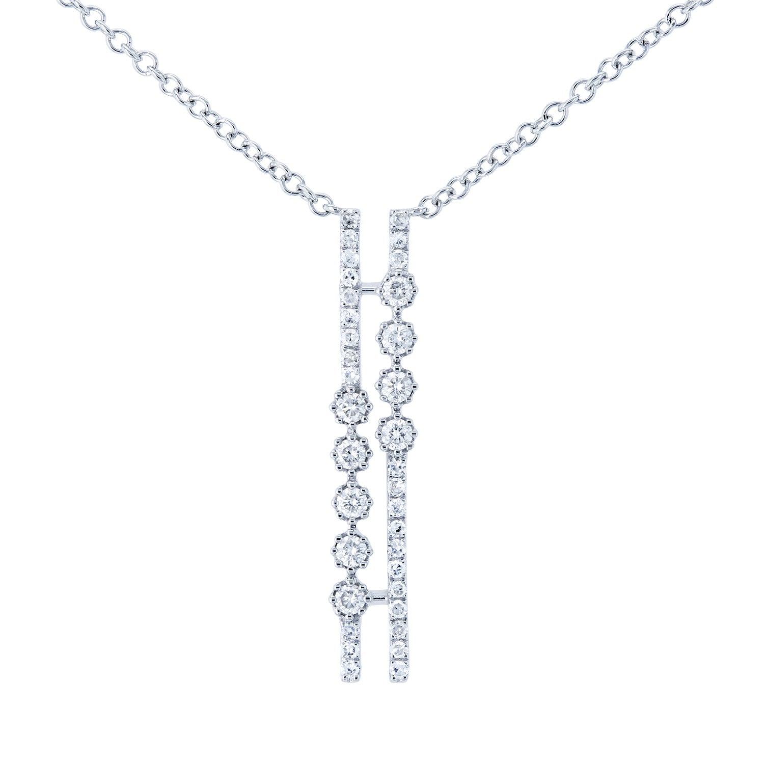 Kobelli Dual Bar Diamond Necklace