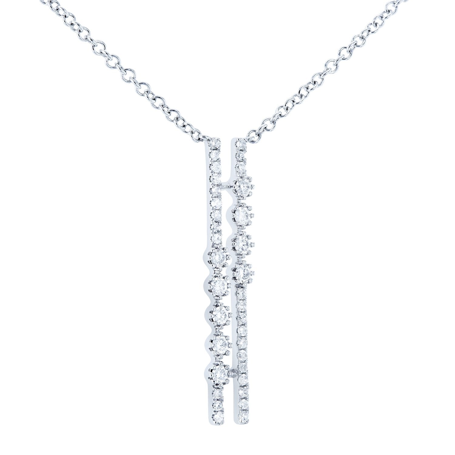 Kobelli Dual Bar Diamond Necklace