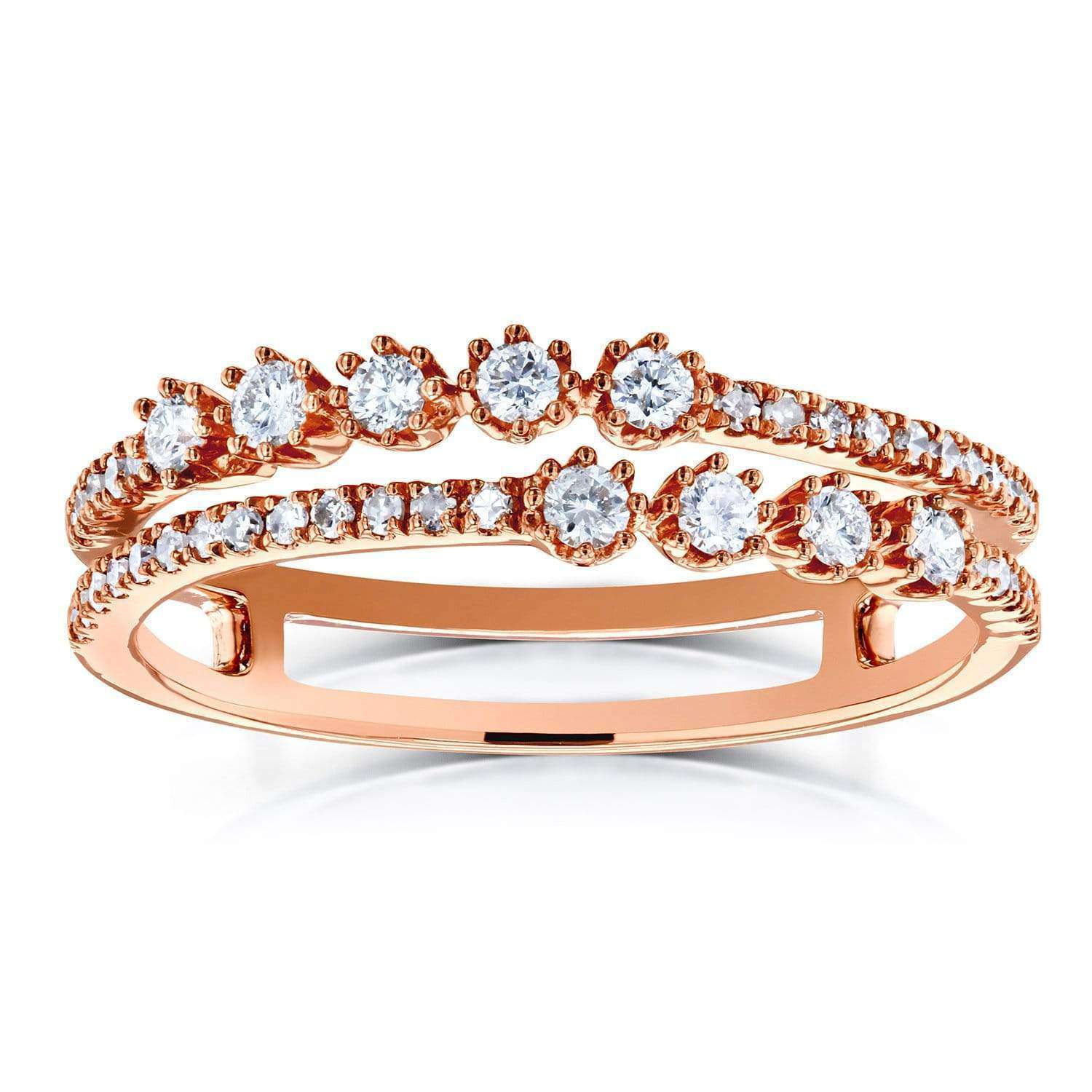 Kobelli Diamond Two Row Fashion Band 1/4 CTW 10k Rose Gold