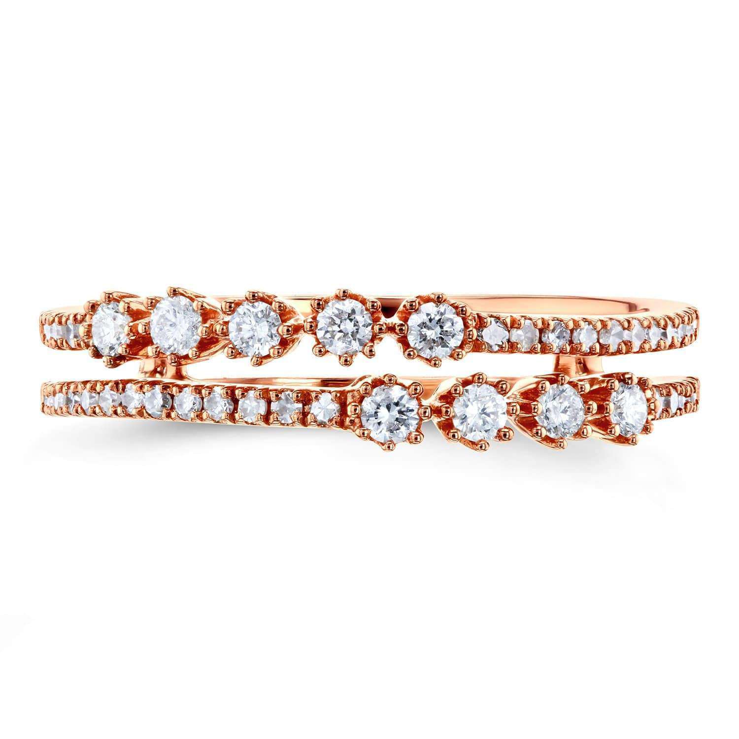 Kobelli Diamond Two Row Fashion Band 1/4 CTW 10k Rose Gold