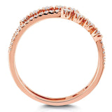 Faixa fashion de duas fileiras de diamante Kobelli 1/4 ctw ouro rosa 10k