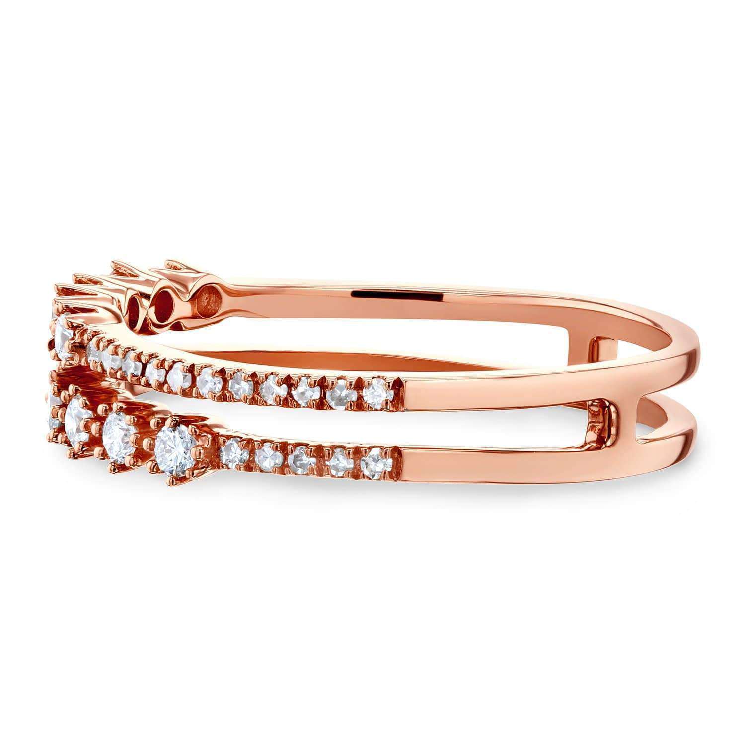 Kobelli Diamond Two Row Fashion Band 1/4 CTW 10k Rose Gold