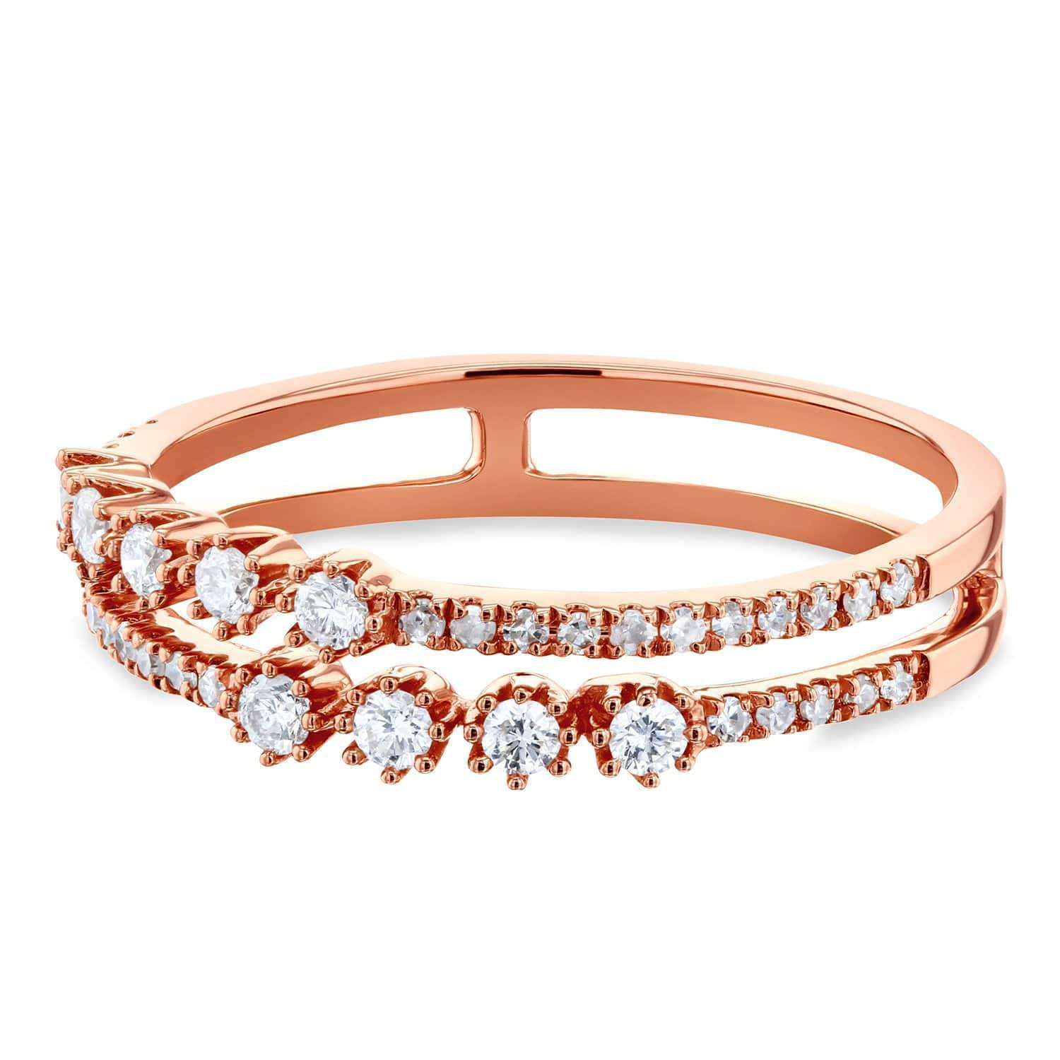 Kobelli Diamond Two Row Fashion Band 1/4 CTW 10k Rose Gold
