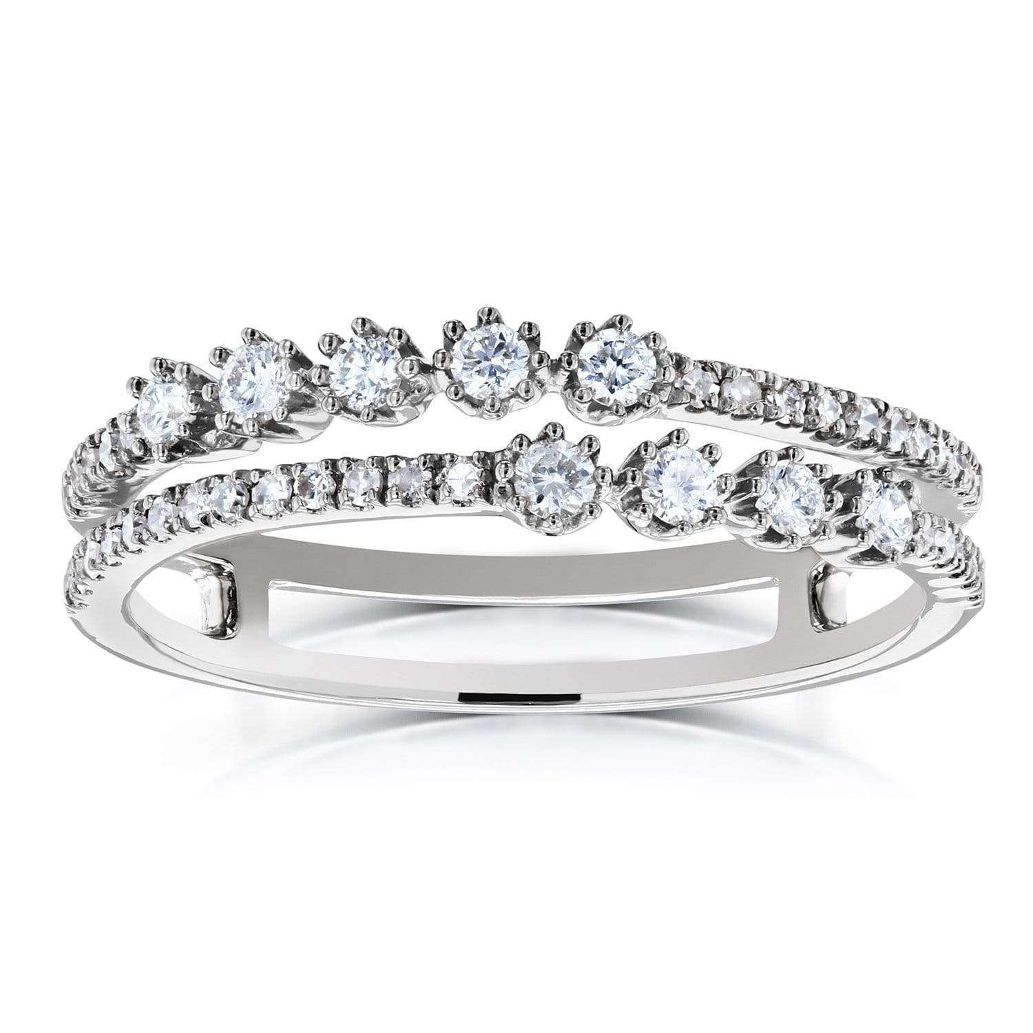 Kobelli Diamond Two Row Fashion Band 1/4 CTW 10k White Gold