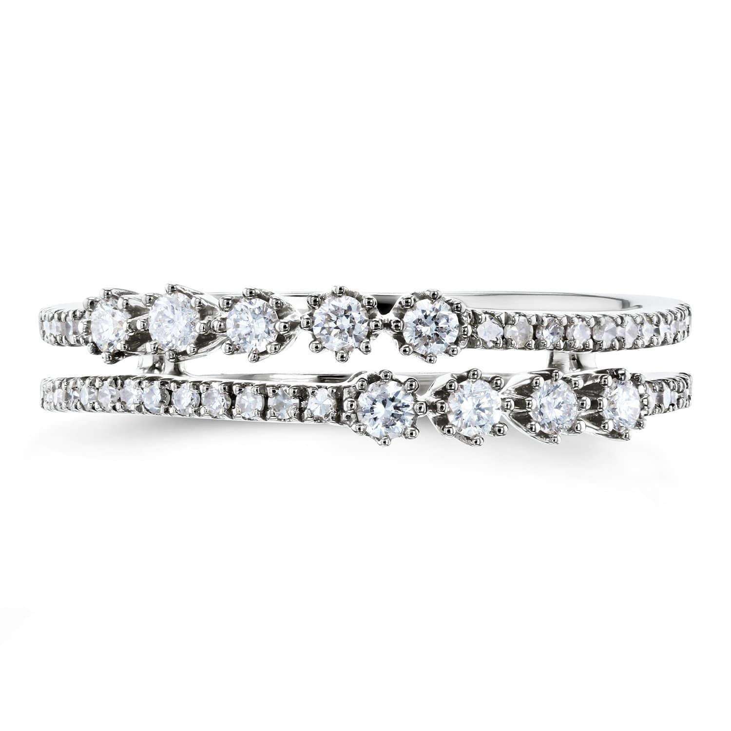 Kobelli Diamond Two Row Fashion Band 1/4 CTW 10k White Gold