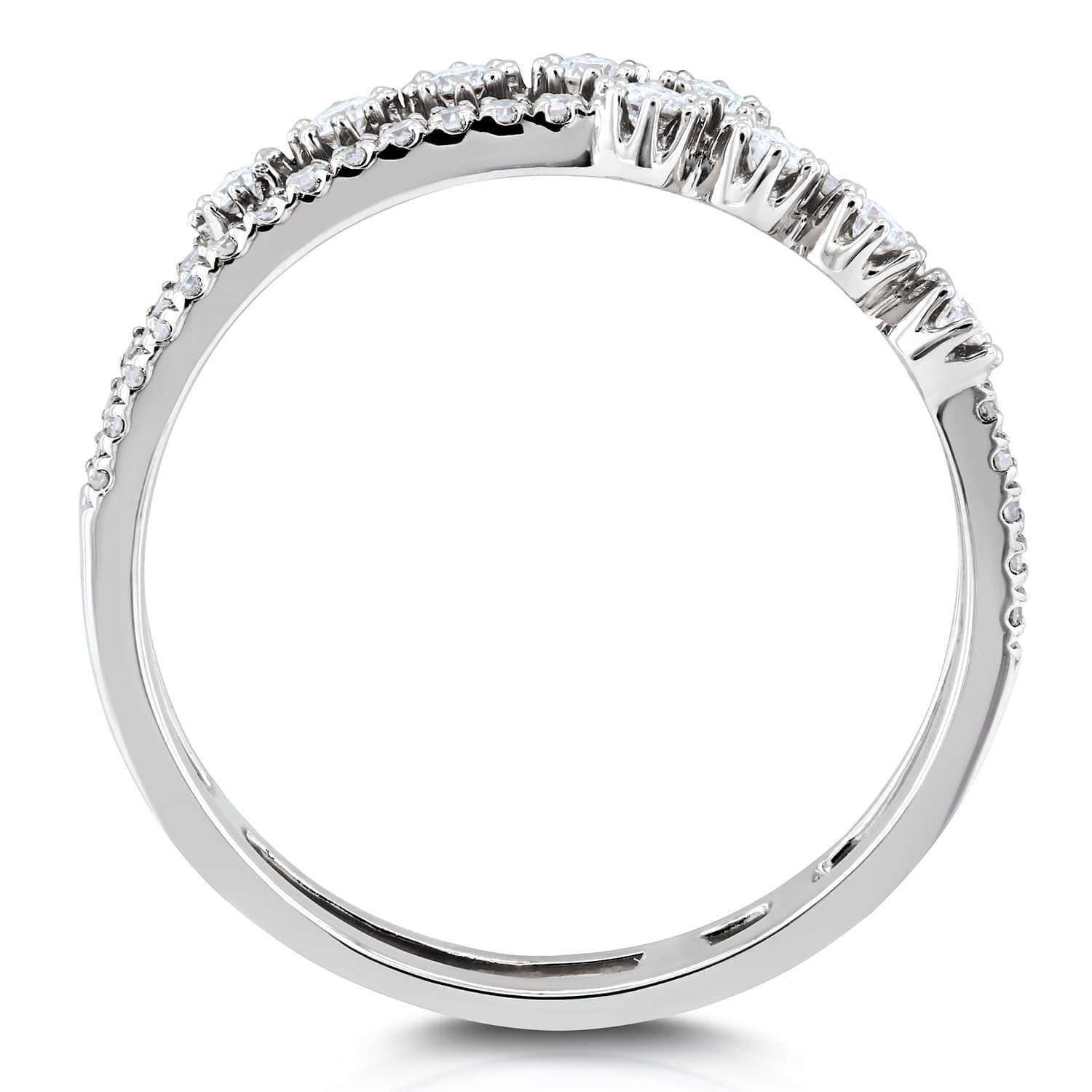 Kobelli Diamond Two Row Fashion Band 1/4 CTW 10k White Gold