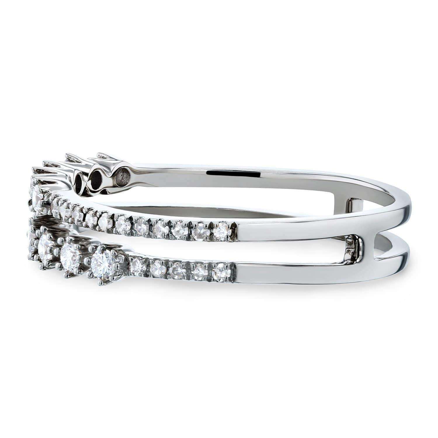 Kobelli Diamond Two Row Fashion Band 1/4 CTW 10k White Gold