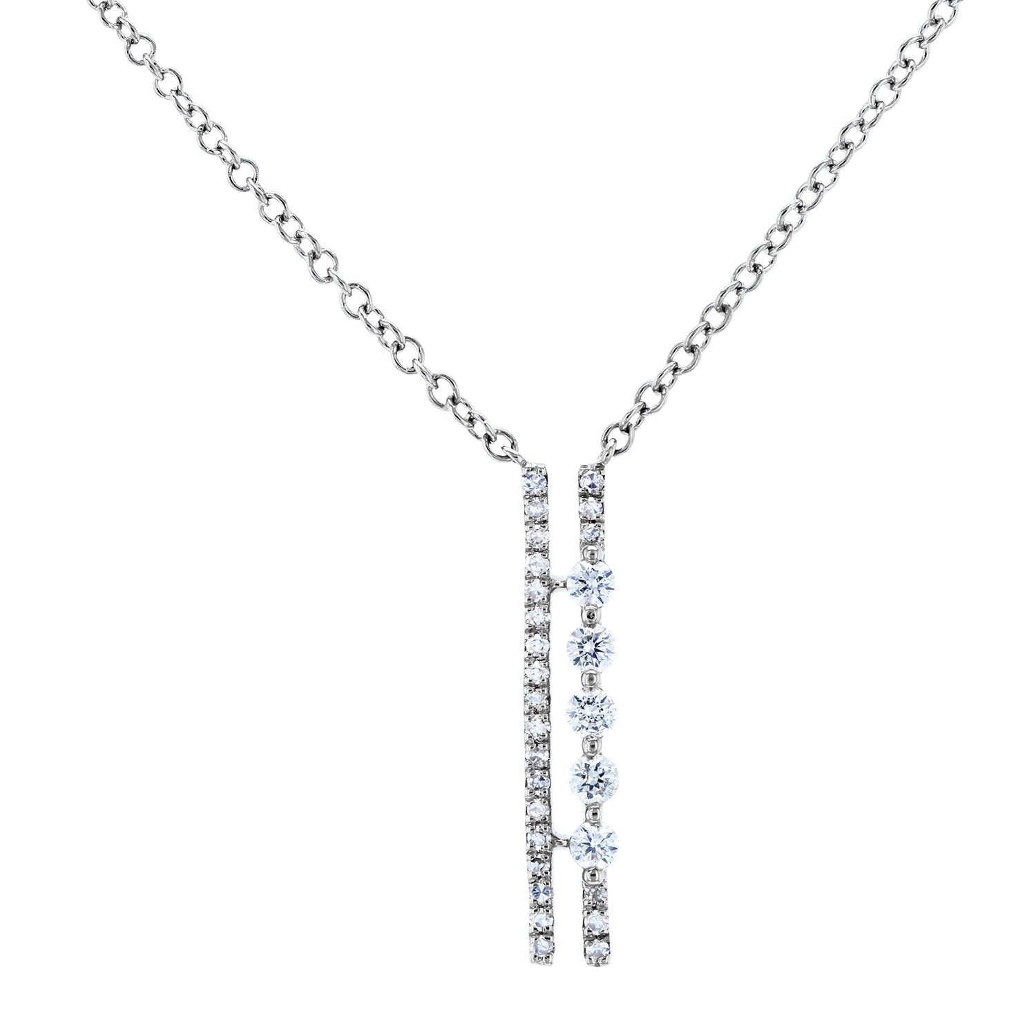 Kobelli Dual Bar Diamond Necklace