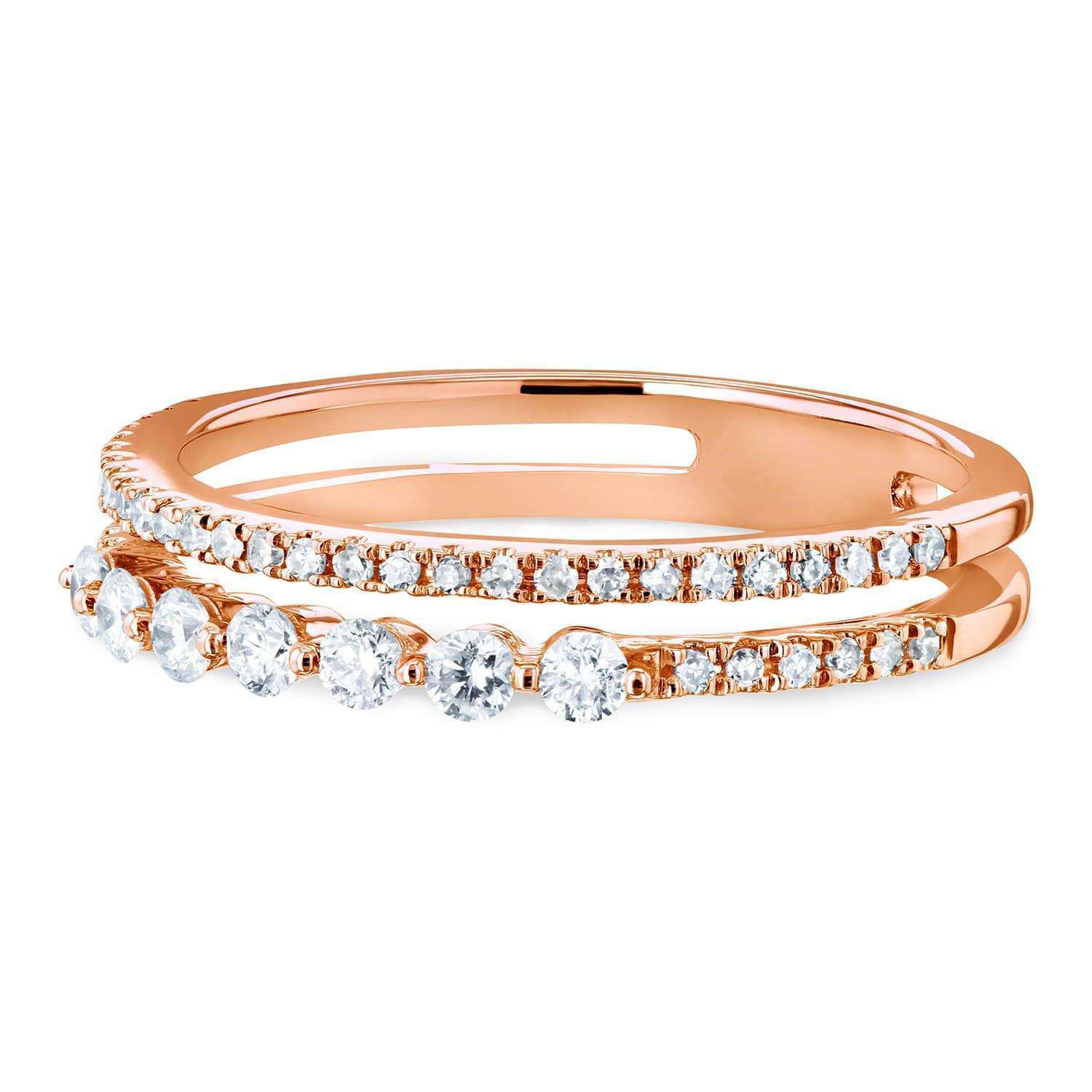 0.25 Carat Bubble Topped Double Strand Ring