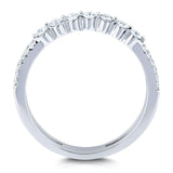 Kobelli Diamond Two-Row Parallel Band Fashion Ring 1/4 CTW 10k White Gold