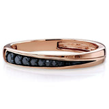 Kobelli Dash-Ring mit schwarzem Diamant, 10 Karat Roségold