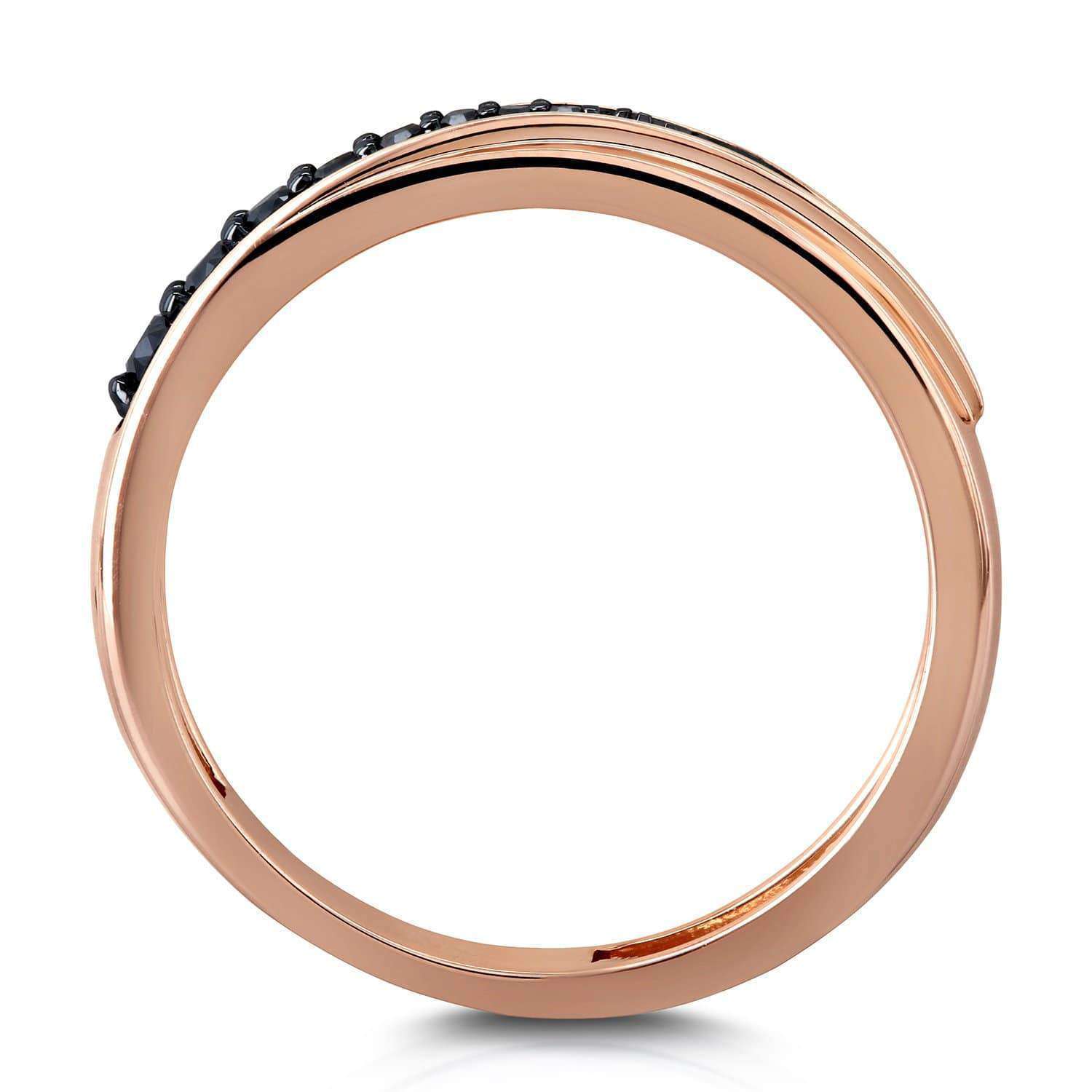 Kobelli Black Diamond Dash Ring 10k Rose Gold