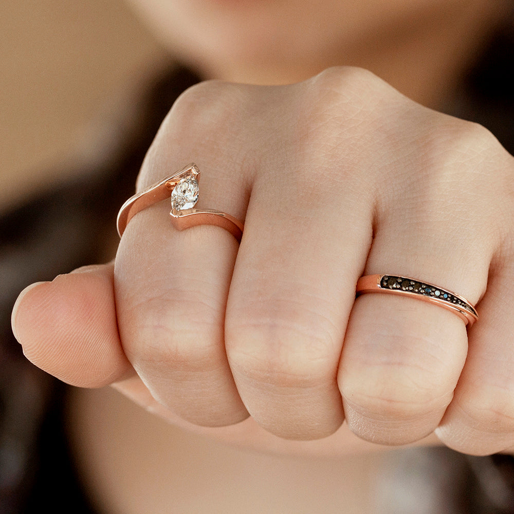 Black Diamond Rose Gold Ring
