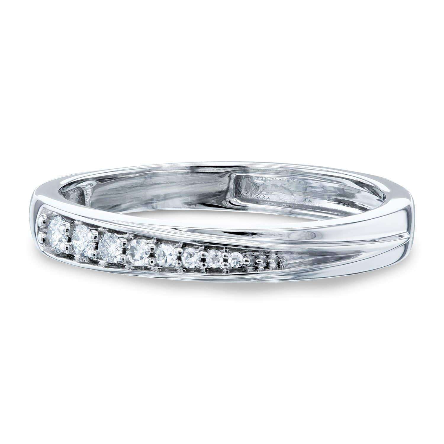 Kobelli White Diamond Dash Ring 10k White Gold
