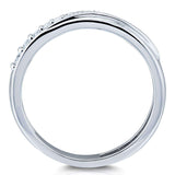 Kobelli Dash-Ring mit weißem Diamant, 10 Karat Weißgold