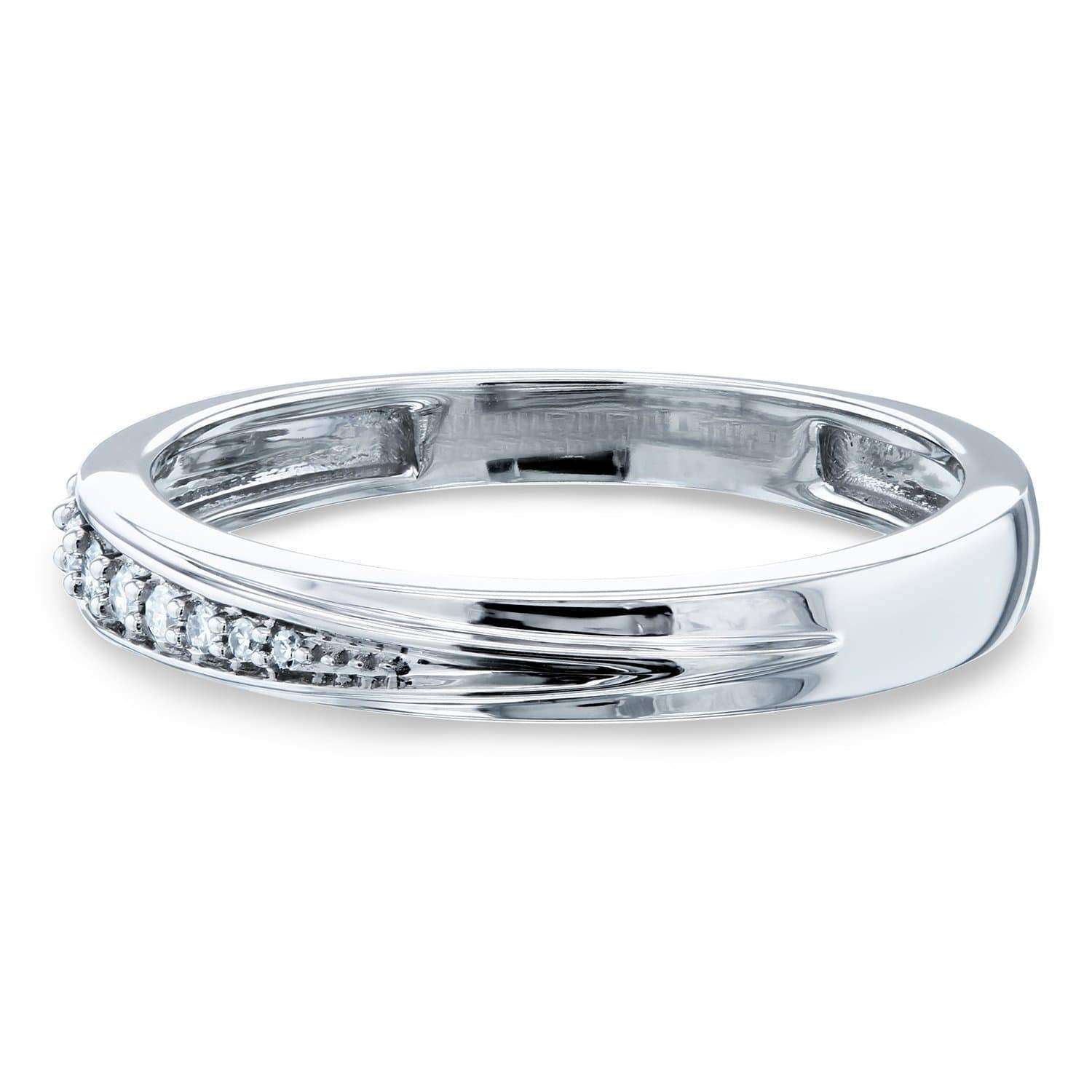 Kobelli White Diamond Dash Ring 10k White Gold