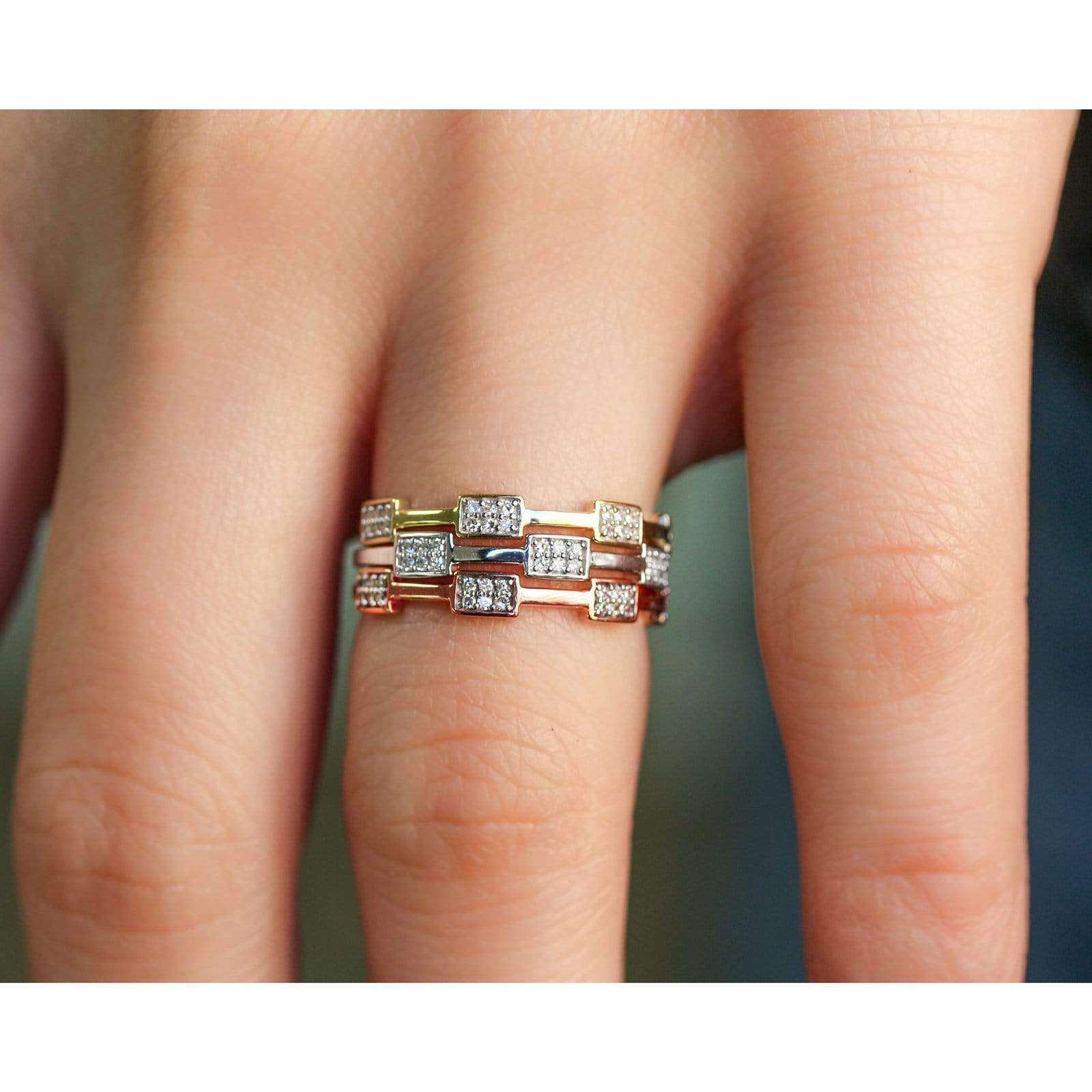 Kobelli Three Piece Stacked Diamond Rings