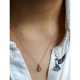 Kobelli Solitär-Halskette mit eingebettetem Diamant-Herz, 10 Karat Roségold 62503-r