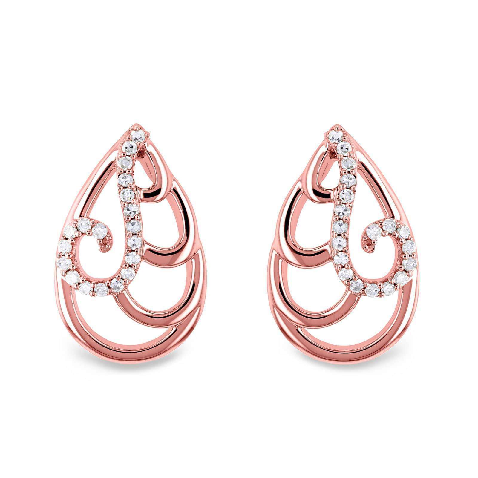Kobelli Wispy Teardrop Diamond Earrings 10k Gold